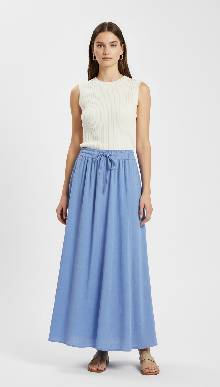 Jupe longue en Lin & Viscose