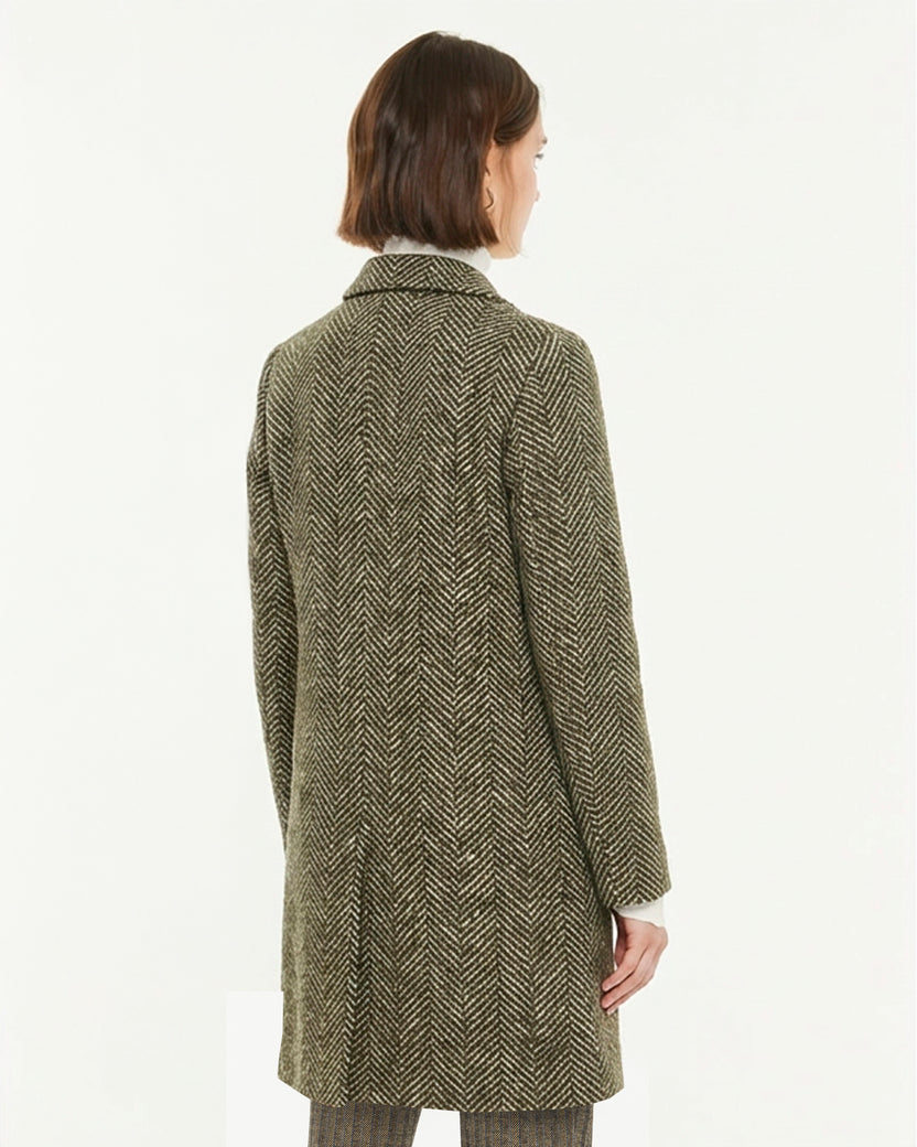 Manteau pour femme imprimé épi avec revers