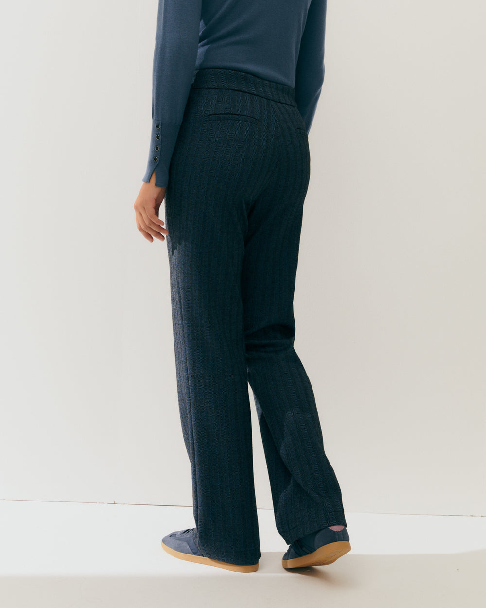 Pantalon droit pour femme à motif à chevrons