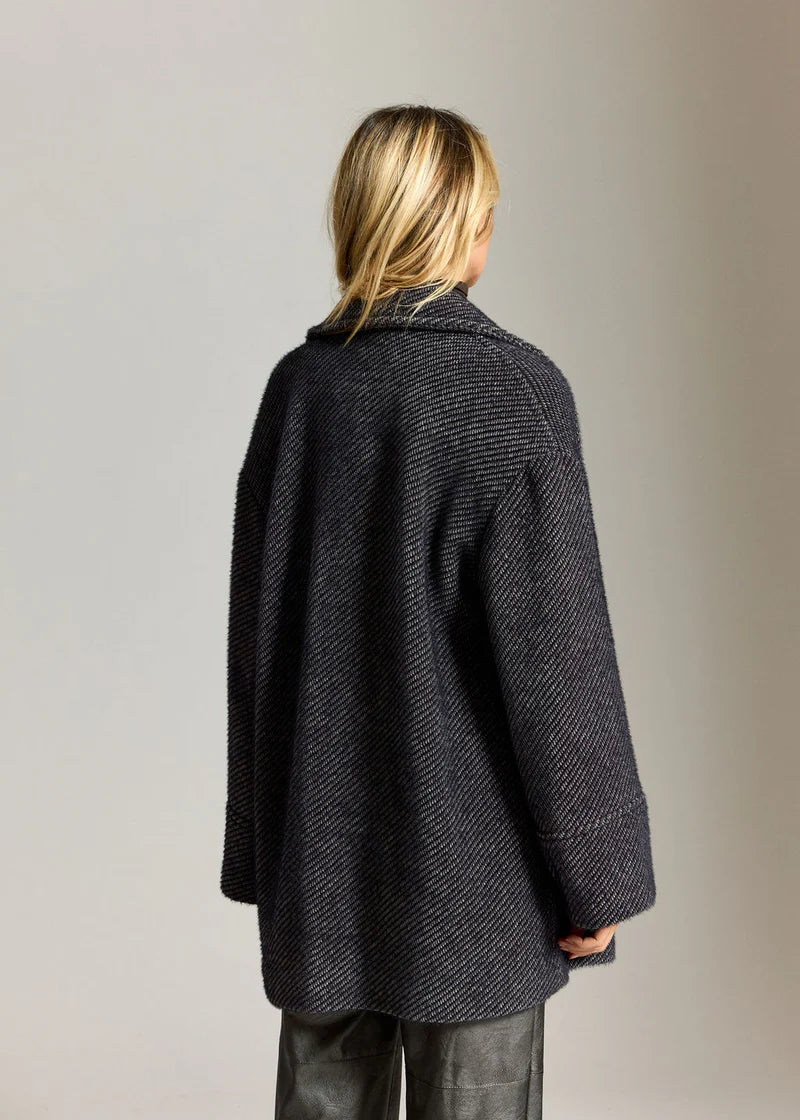 MANTEAU CABAN DUVETEUX SOF ACIER
