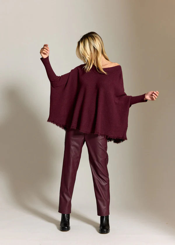 PULL PONCHO A FRANGES SIRO VINO