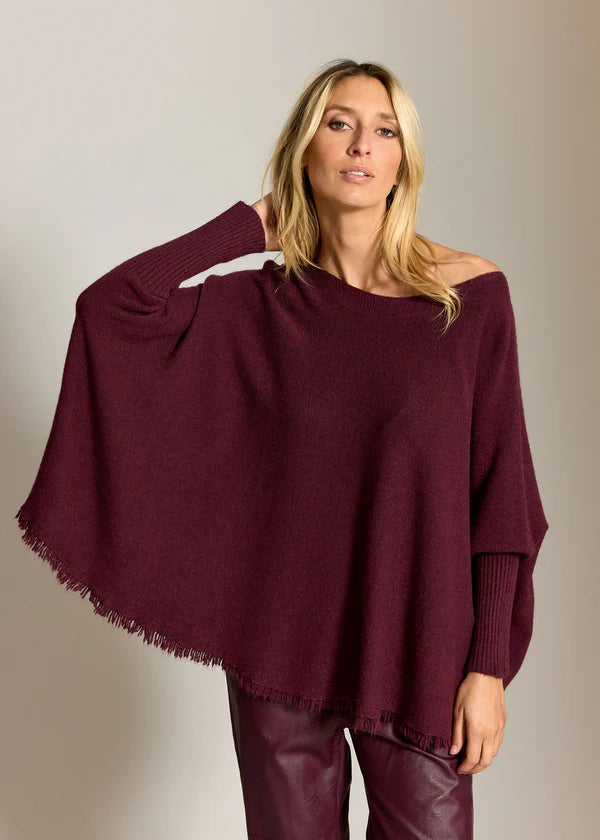 PULL PONCHO A FRANGES SIRO VINO