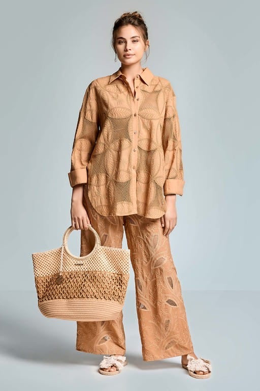 Chemisier oversize en filet coton