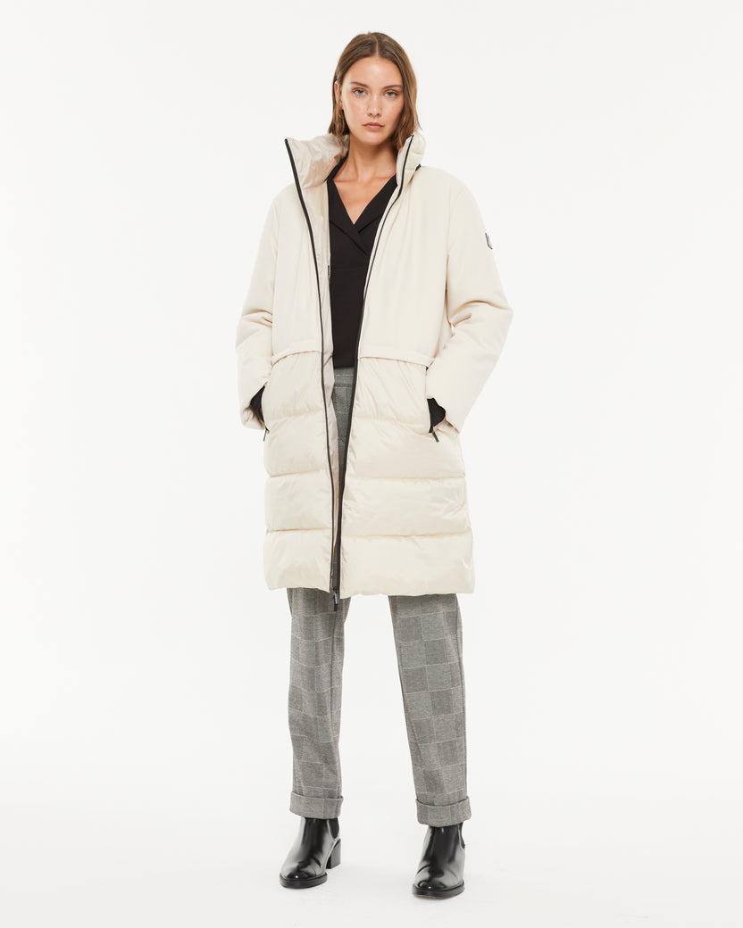 Parka longue à capuche pour femme