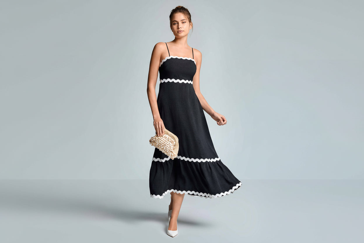 Robe midi à bretelles FRANCINE