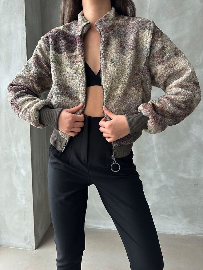 Veste courte multicolore