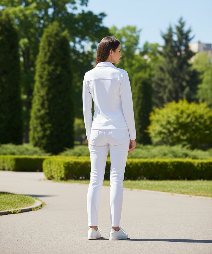 Veste à boutons pression dorée