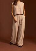 PANTALON FLUIDE À PINCES MATTI CAMEL