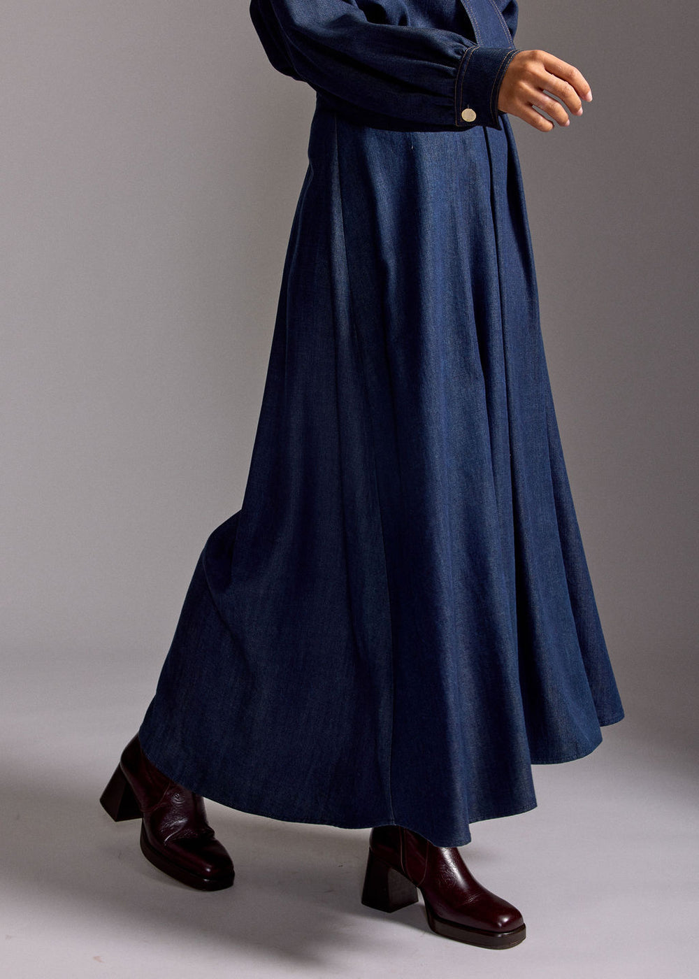 JUPE LARGE EN LYOCELL ALBA DENIM