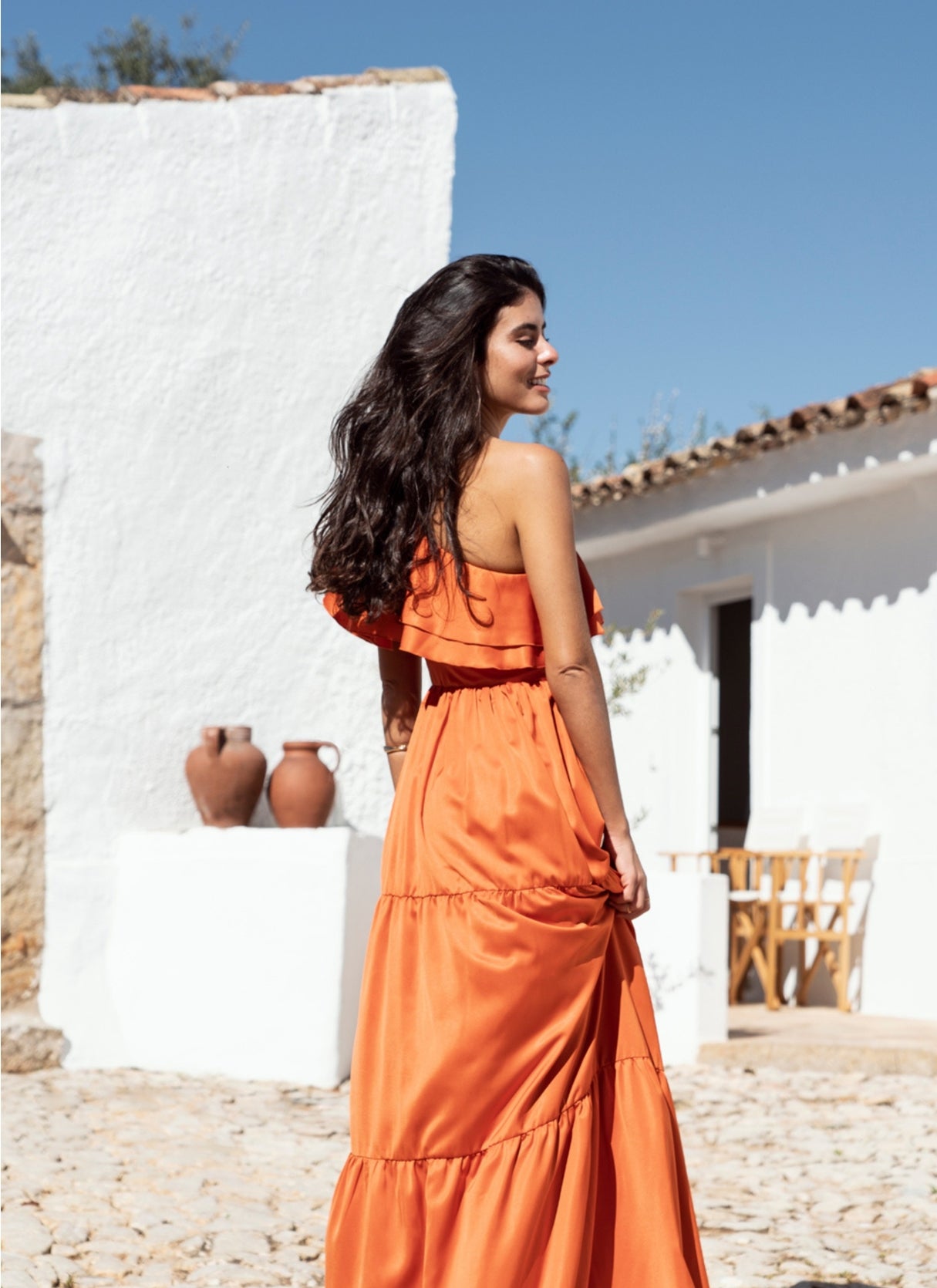 Robe longue à une manche