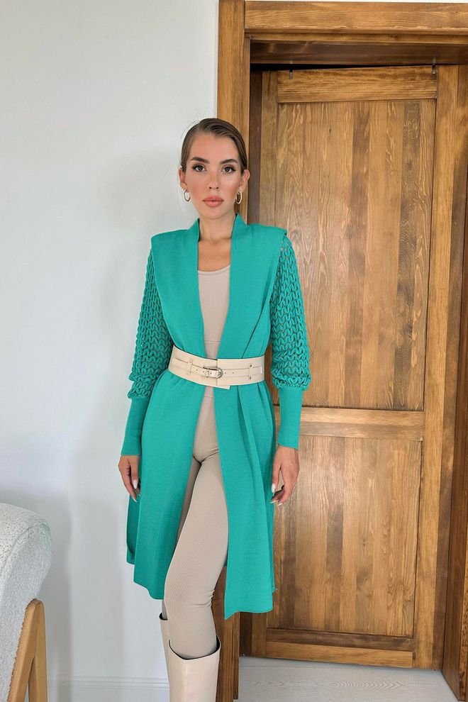 Cardigan vert d’eau