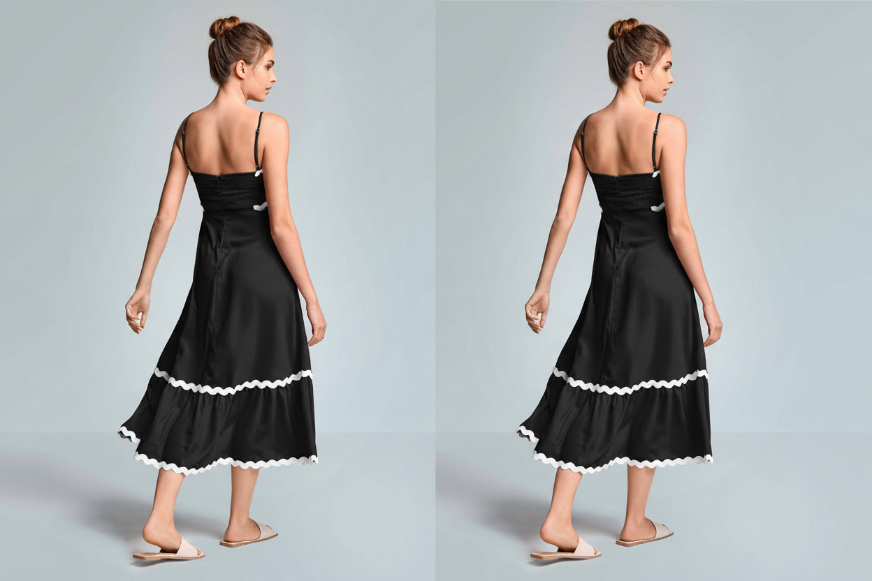 Robe midi à bretelles FRANCINE