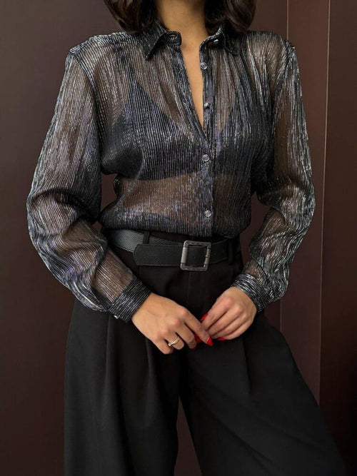 Chemise transparente scintillante