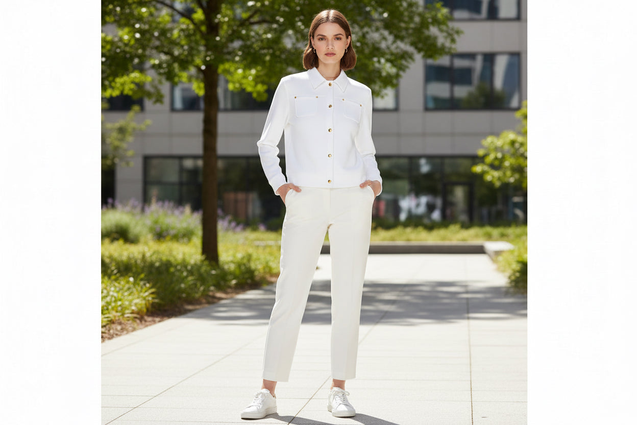 Veste à boutons pression dorée