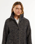 Manteau à chevrons pour femme avec col montant
