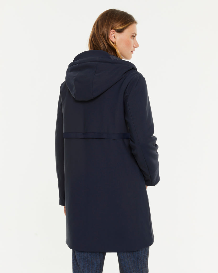 Parka longue pour femme avec capuche et fermetures éclair