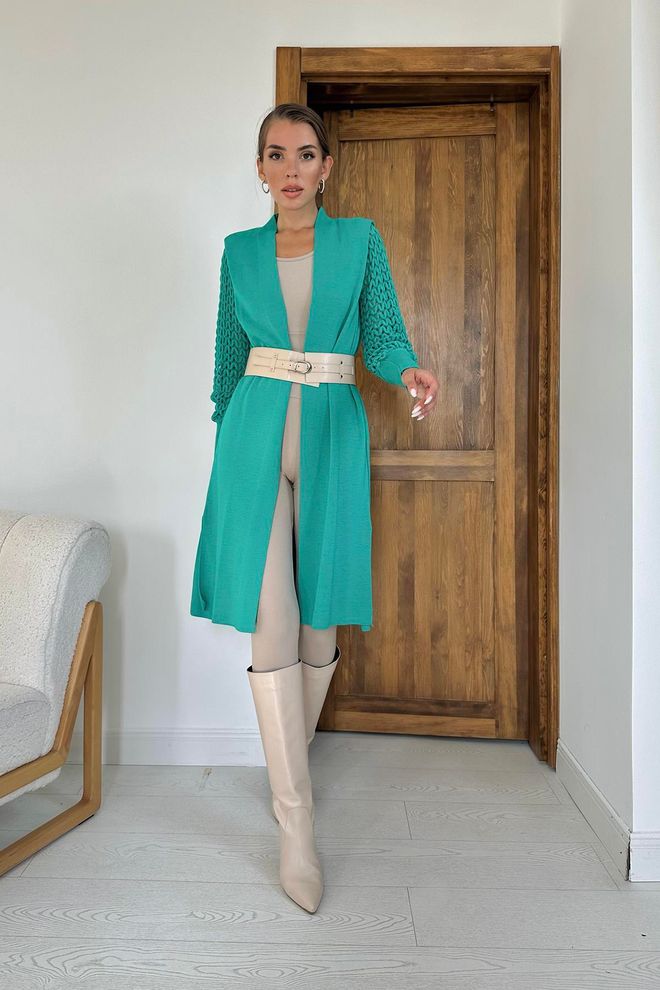 Cardigan vert d’eau