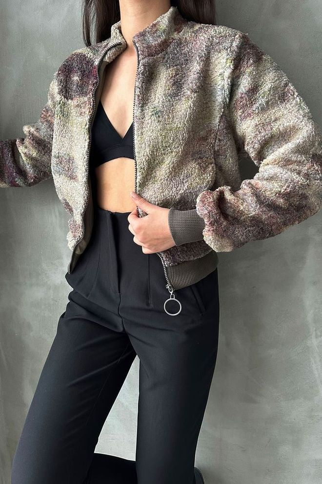 Veste courte multicolore