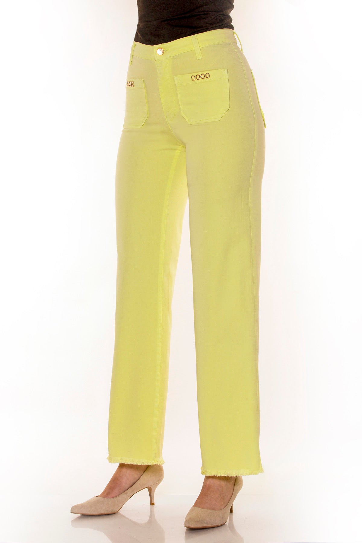 Pantalon large en satin fin et tencel