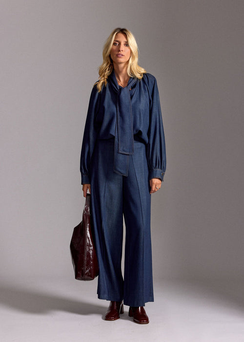 CHEMISE À LAVALLIÈRE EN LYOCELL DENIM LOLI