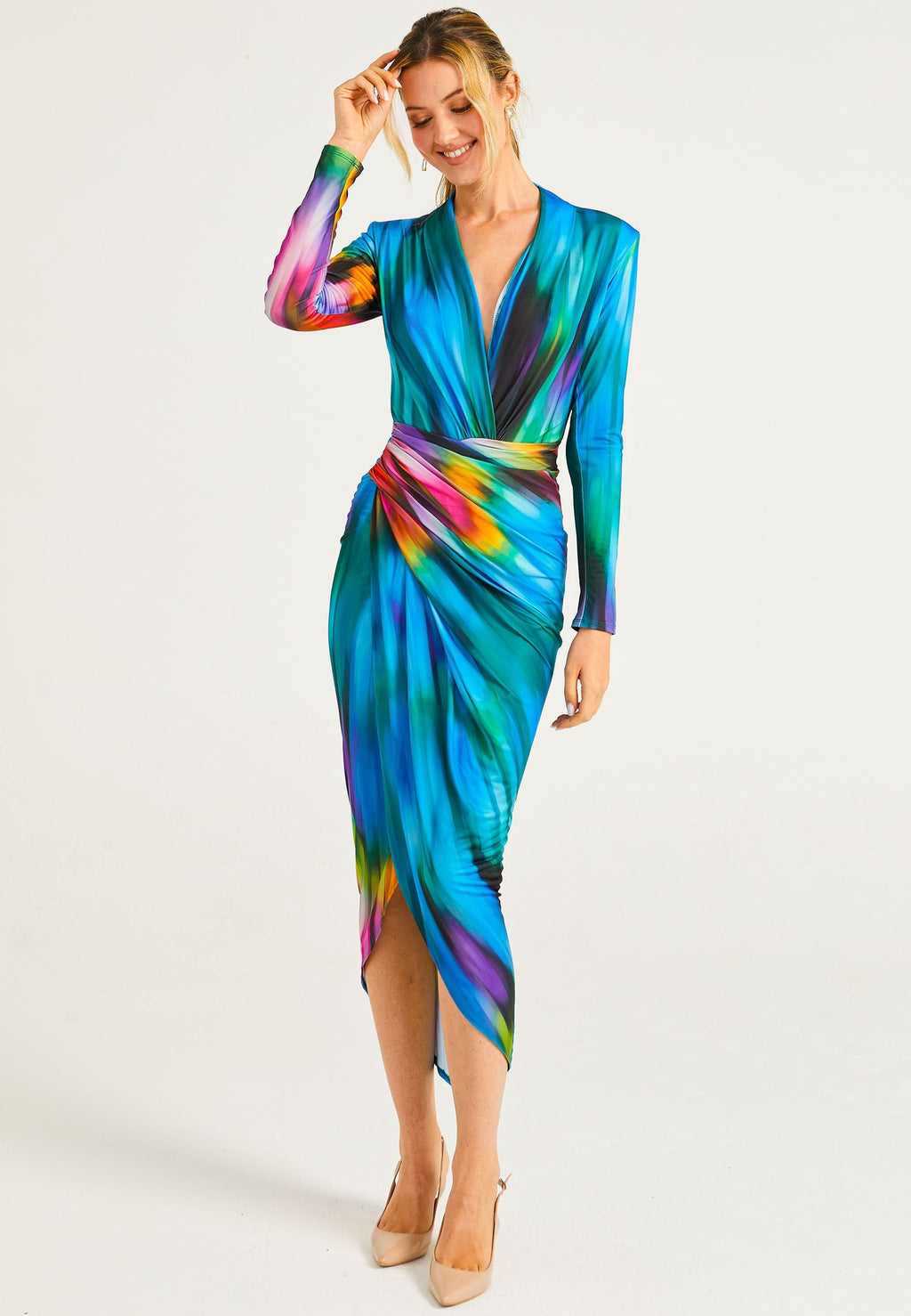 Robe fluide ciseaux multicolore