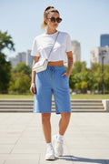 Short bleu à lacets