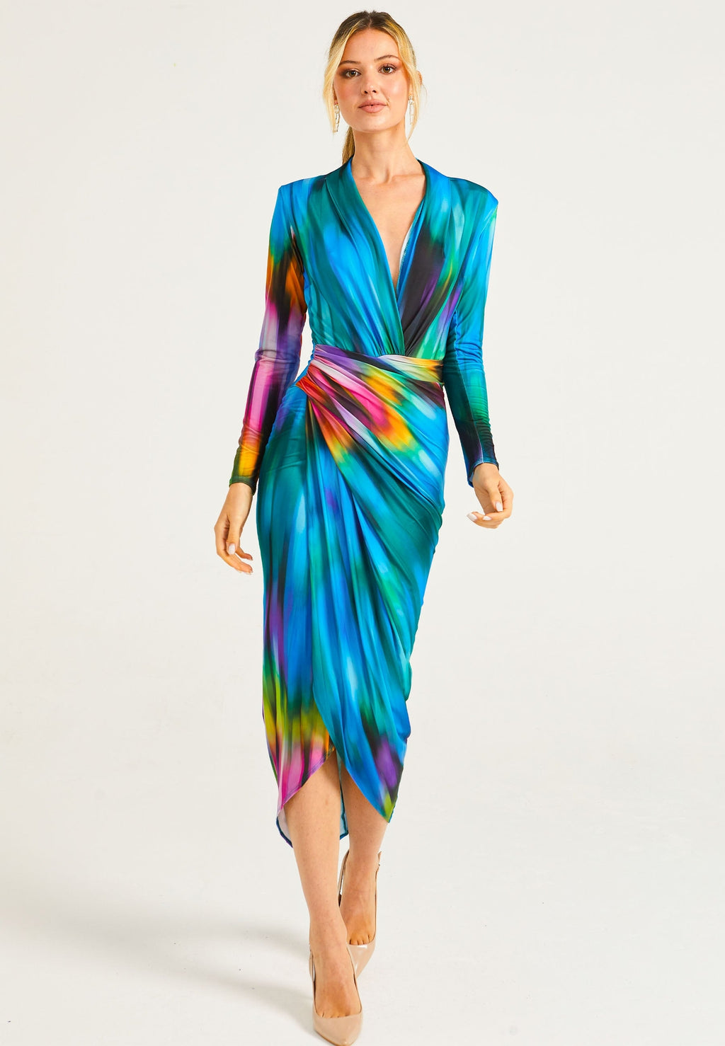 Robe fluide ciseaux multicolore