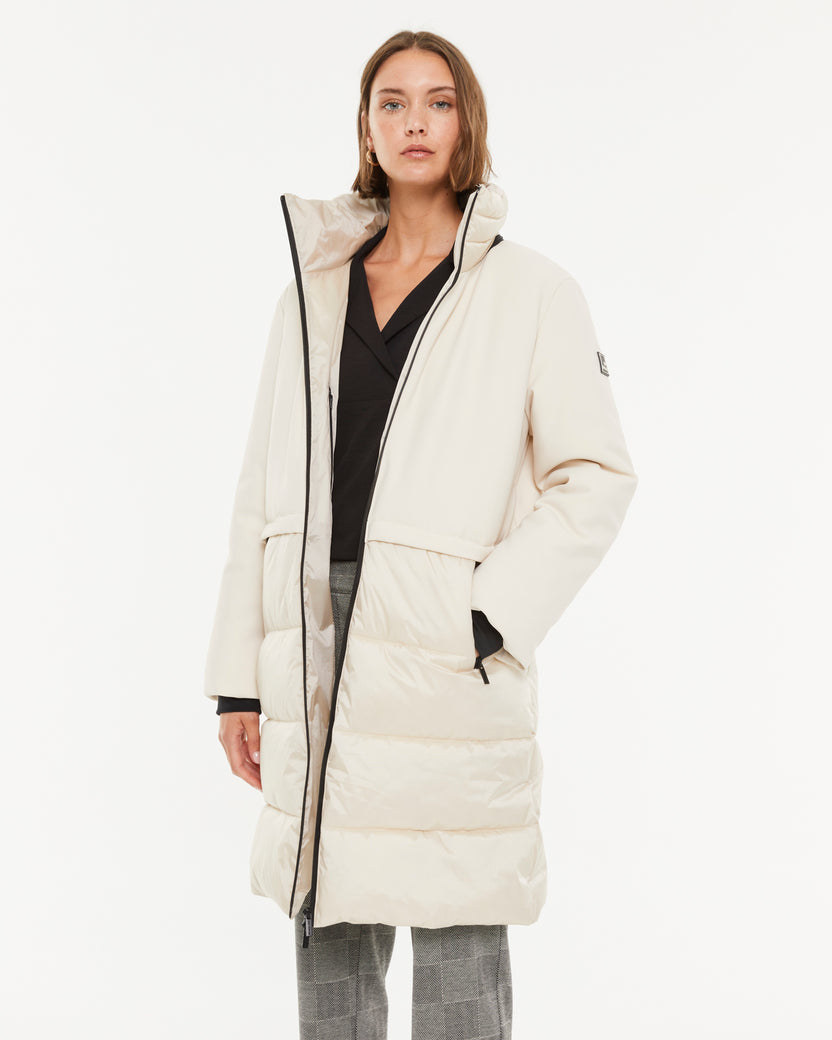 Parka longue à capuche pour femme