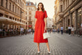 Robe rouge en lin