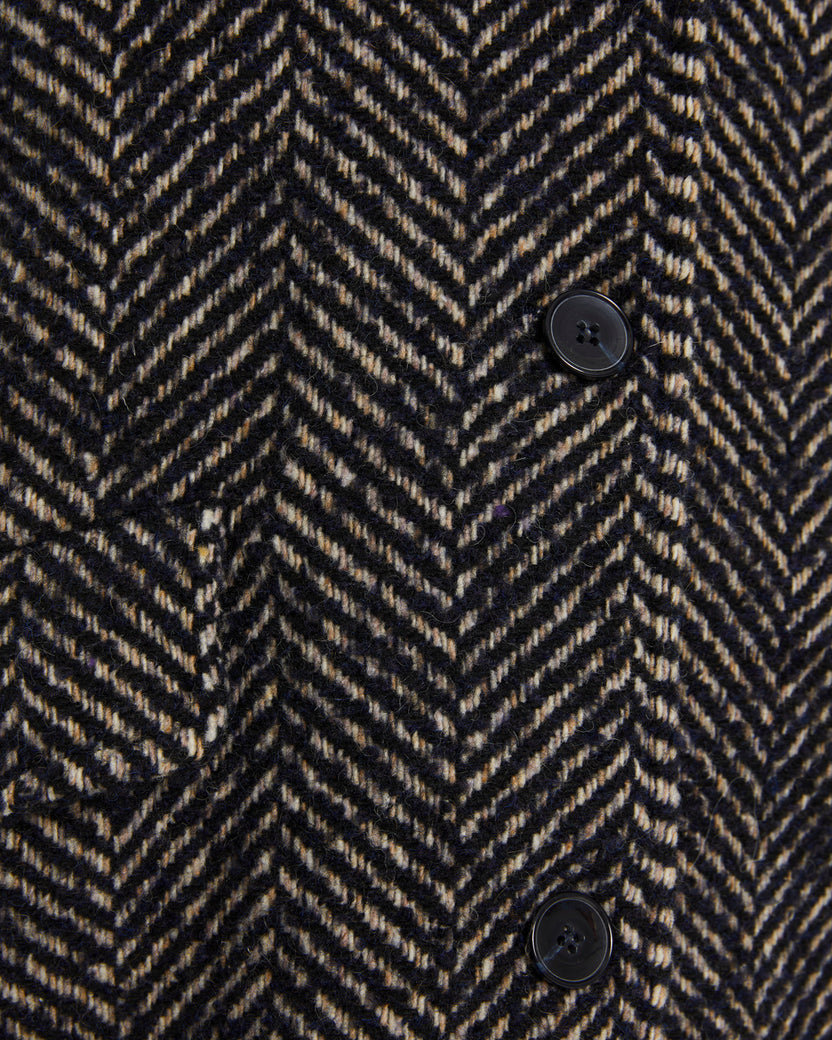 Manteau à chevrons pour femme avec col montant