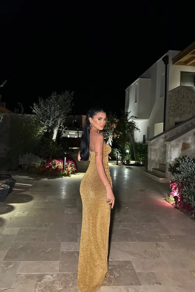 Robe bustier pailletée