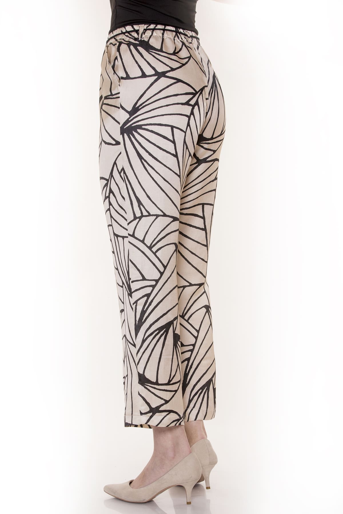Pantalon imprimé en lin