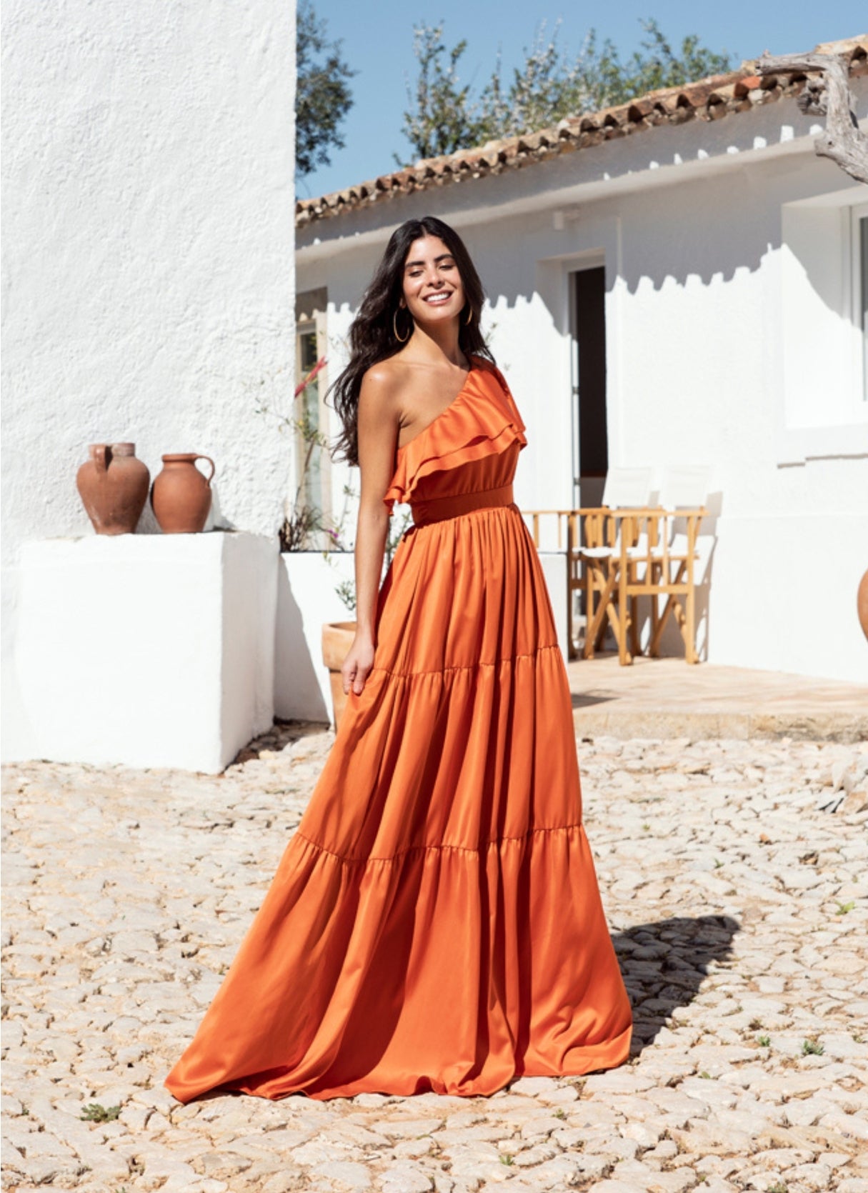 Robe longue à une manche