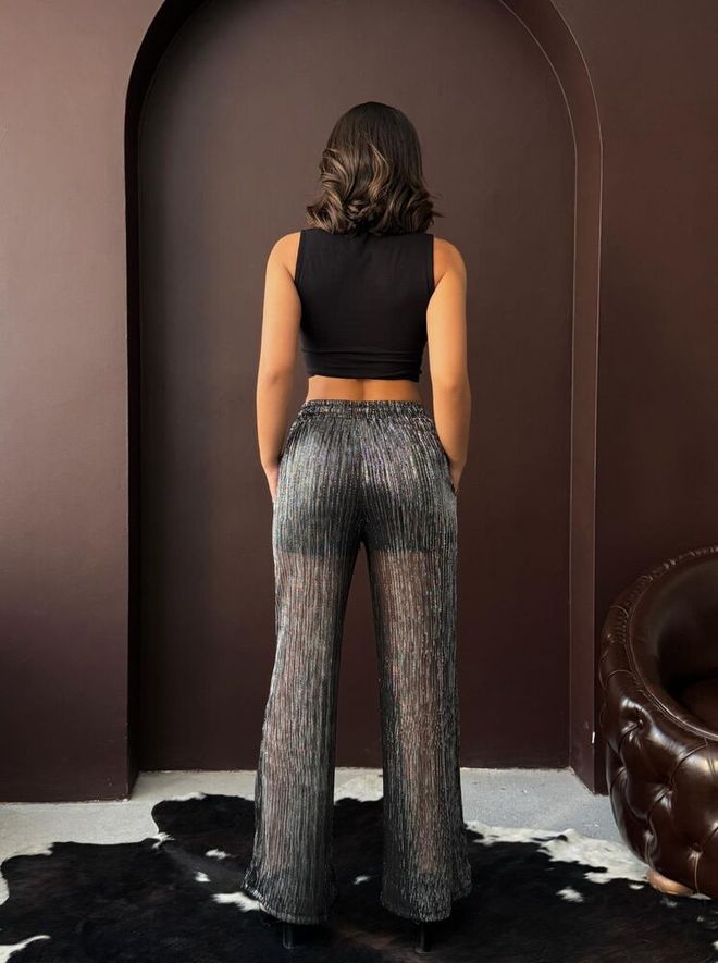 Pantalon noir scintillant