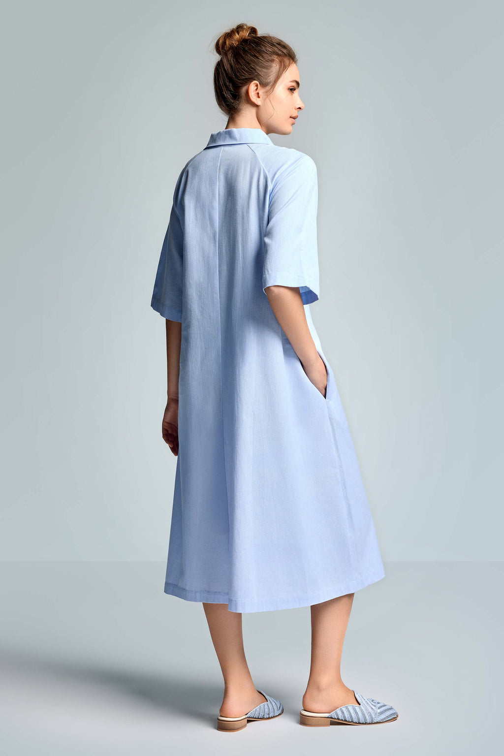 Robe chemise ample Coton Lin