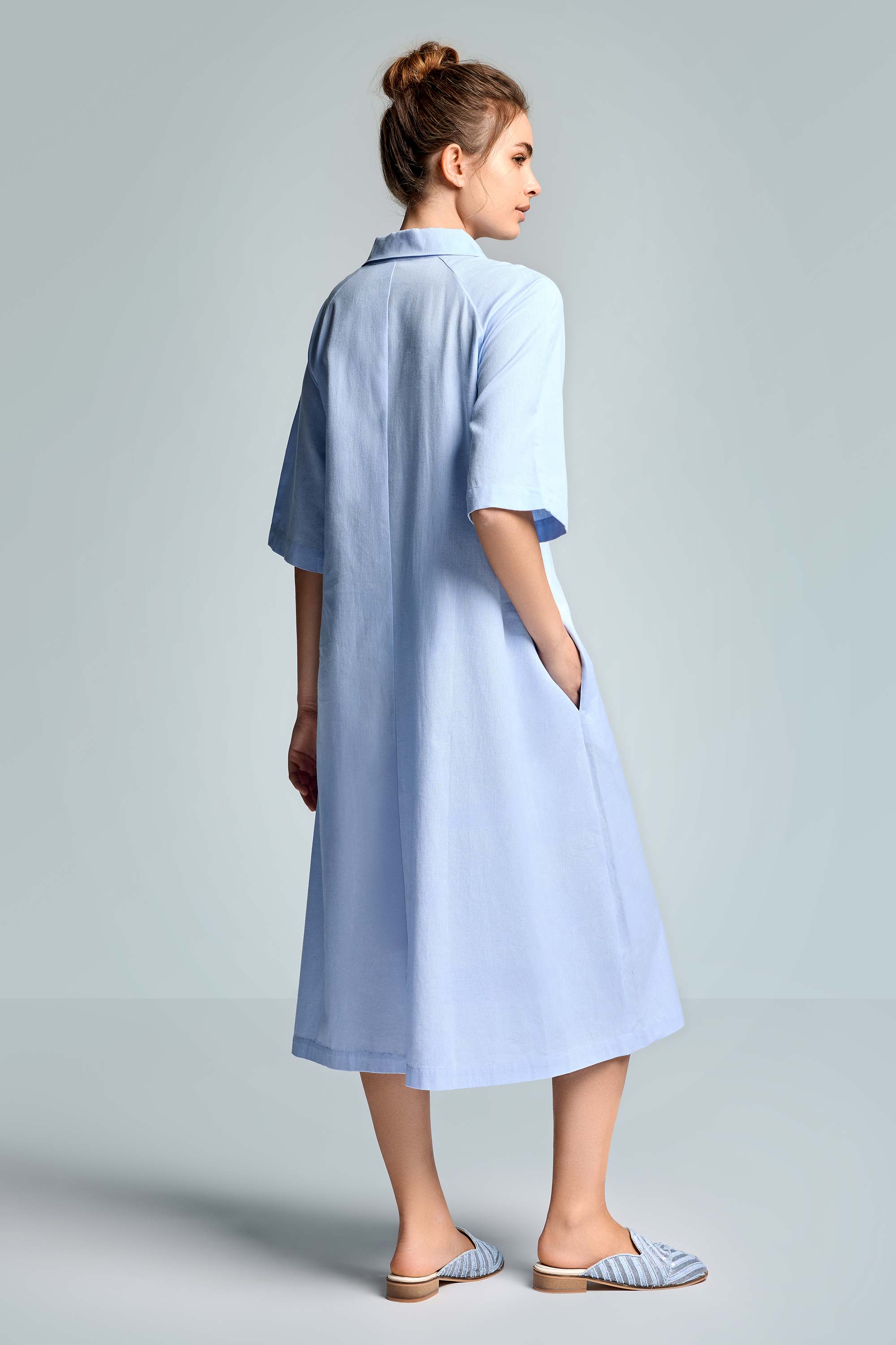 Robe chemise ample Coton Lin
