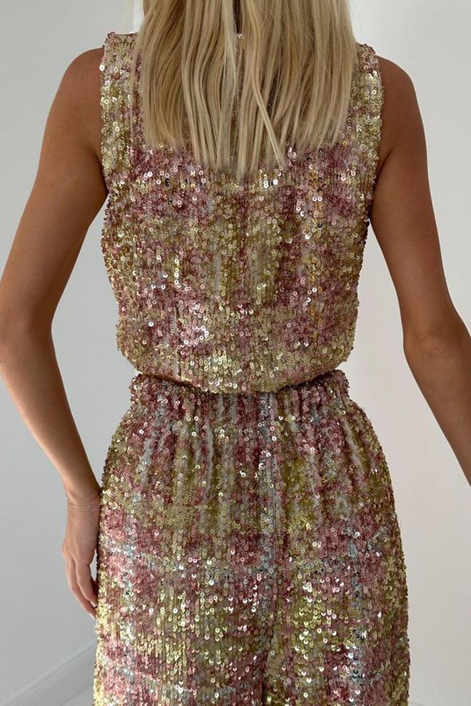 Costume Élégant Glamour Doré