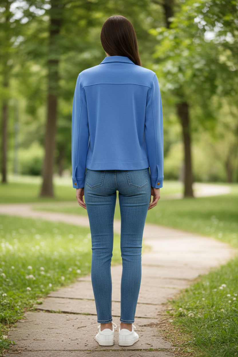 Veste à boutons pression dorée