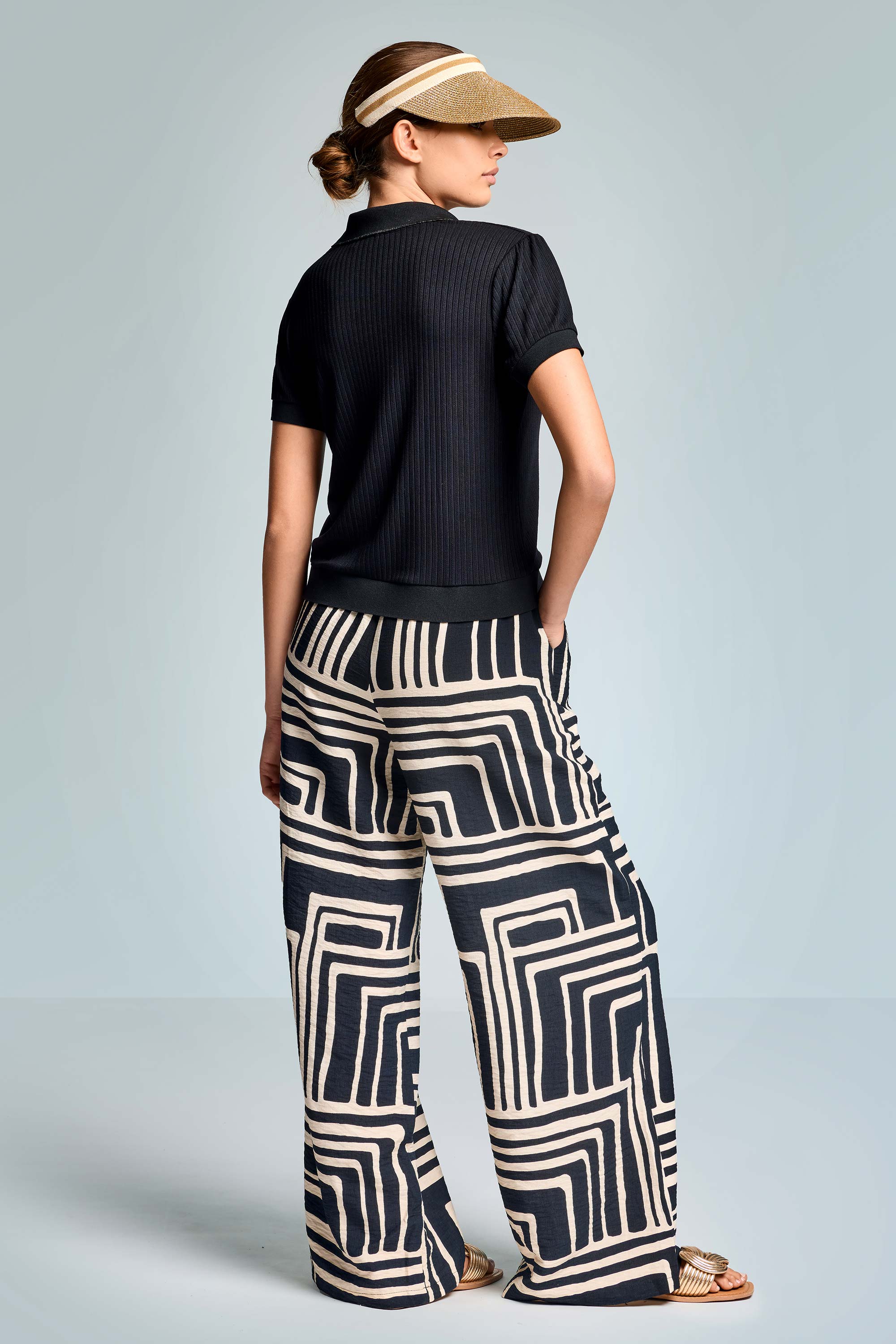 Pantalon large fluide à lacets
