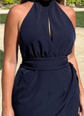 Robe en mousseline ras de cou