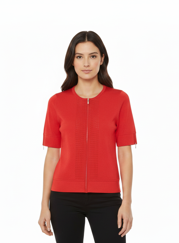 Gilet Rouge Zippé