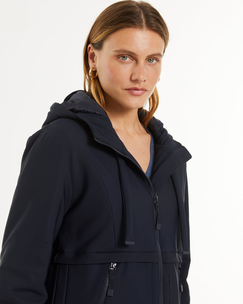 Parka longue pour femme avec capuche et fermetures éclair