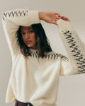 Pull jacquard effet fourrure pour femme avec fil métallisé