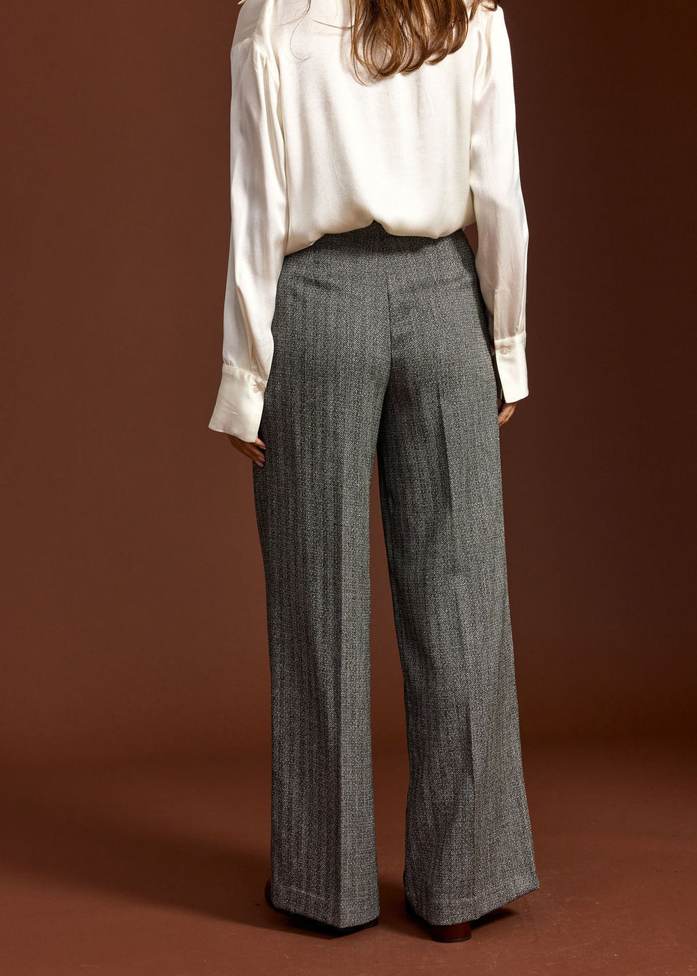 PANTALON À PINCES MATT CHEVRONS