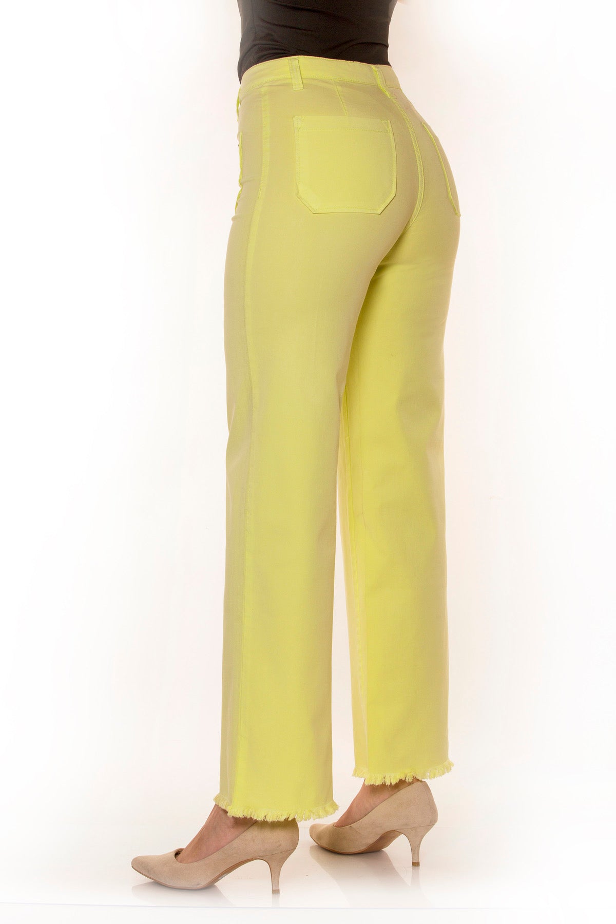 Pantalon large en satin fin et tencel