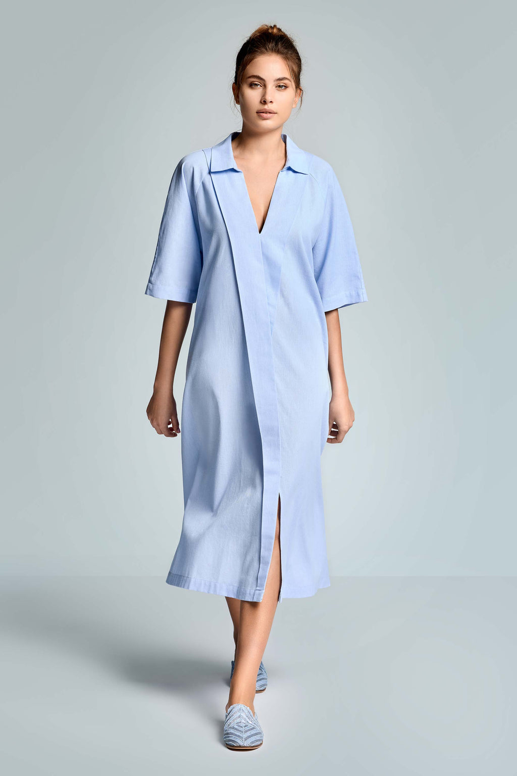 Robe chemise ample Coton Lin