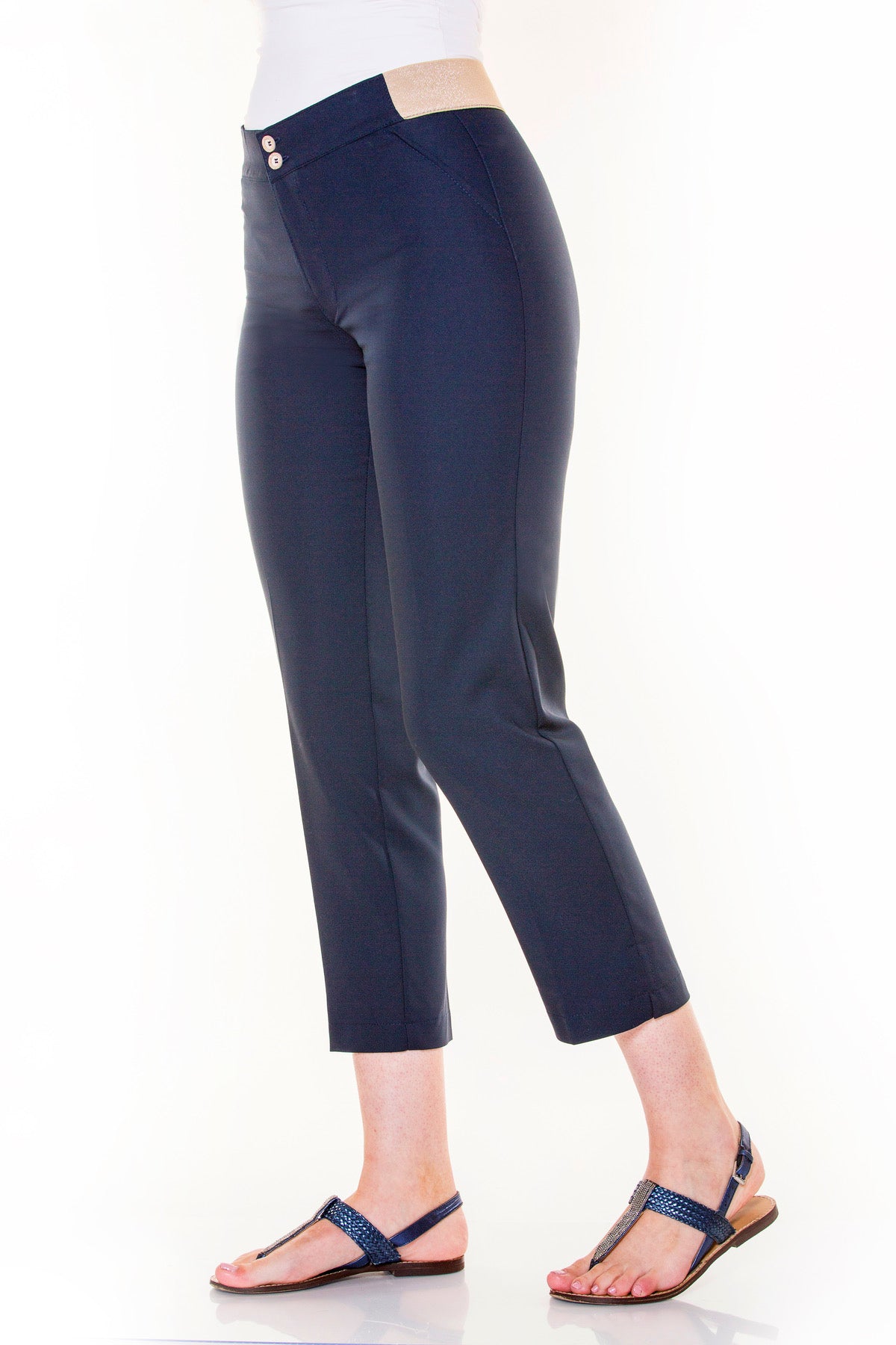Pantalon uni taille élastique