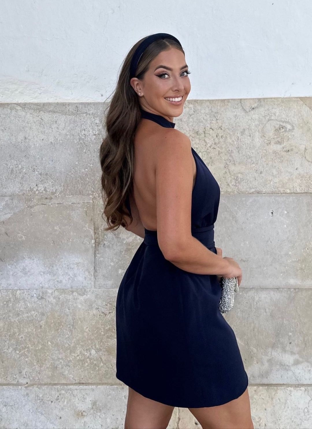 Robe en mousseline ras de cou