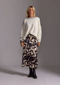 PULL COURT BRODÉ ULMA ECRU