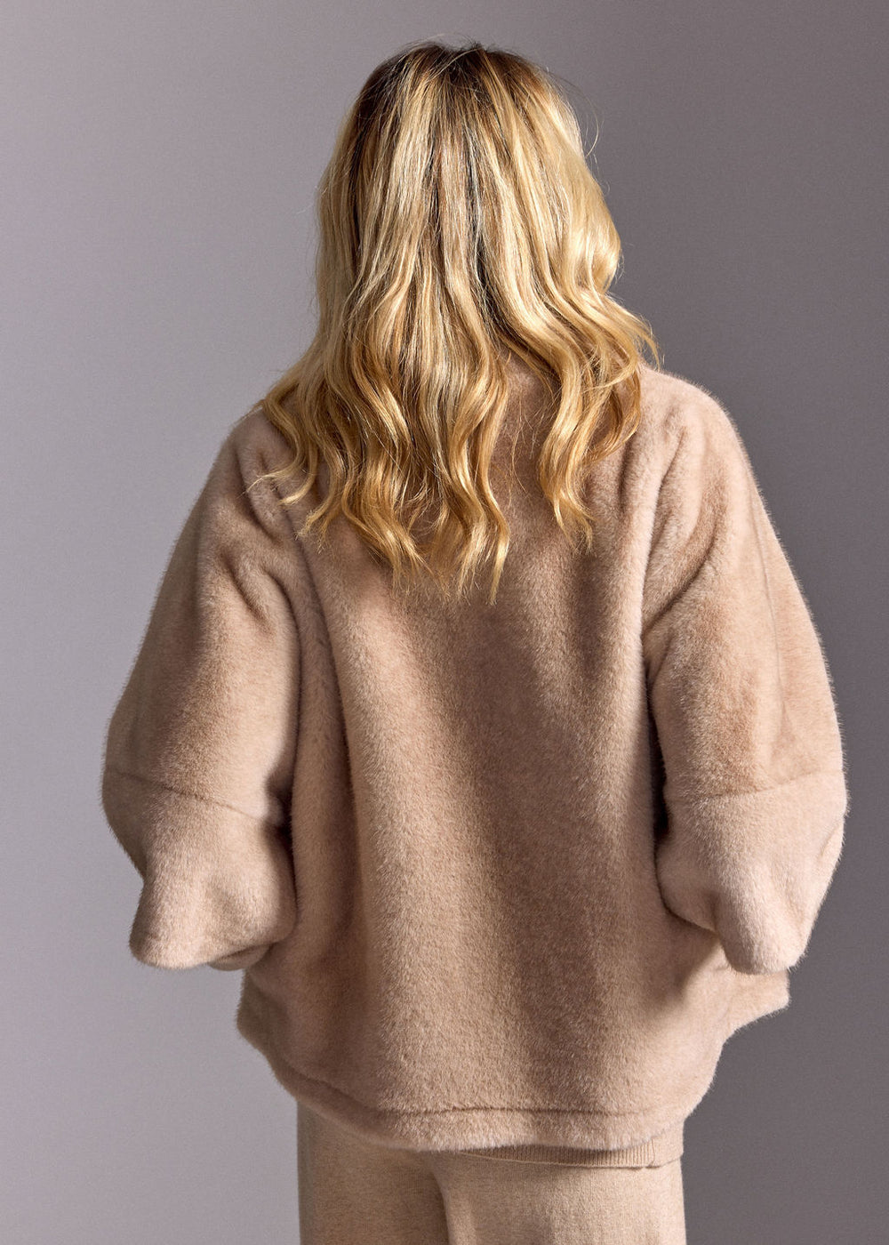 VESTE EN FAUSSE FOURRURE MANCHES 3/4 MELO BEIGE